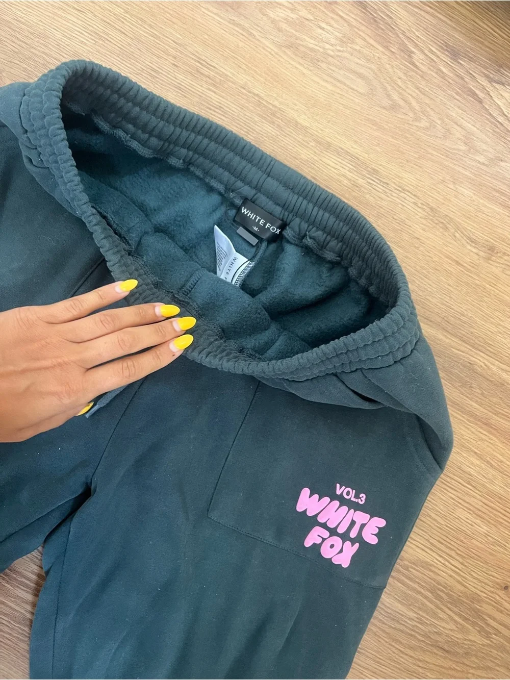 Dark Green Hoodie & Jogger Set white fox